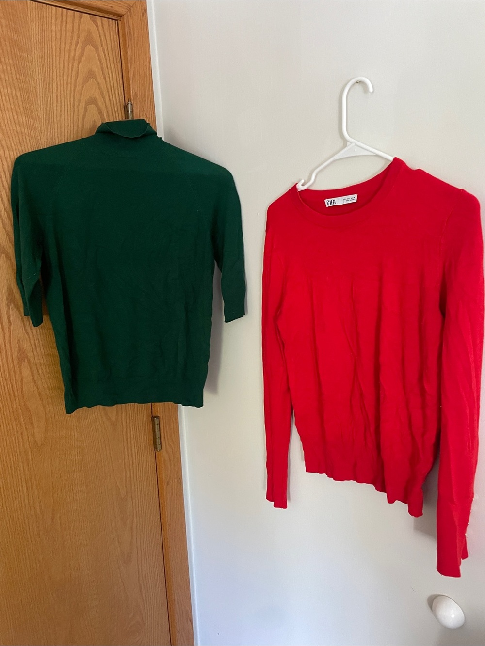Zara Kids Red and Green Sweaters Duo